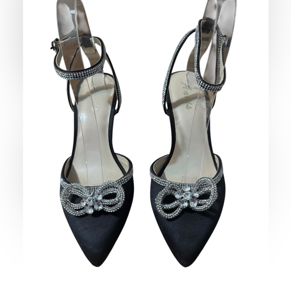 Rhinstones Bow Heels Pointed Toe Strappy Pumps  Gladiator Bridal Party Shoes